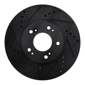 Mitsubishi Endeavor Brake Rotor (1) - Front Left - DFC - Drilled & Slotted - Black - `04-`11