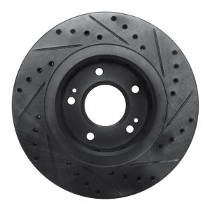 Mitsubishi Outlander Brake Rotor (1) - Front Left - DFC - Drilled & Slotted - Black - `05-`22