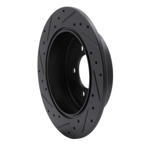 Mitsubishi Outlander Brake Rotor (1) - Rear Right - DFC - Drilled & Slotted - Black - `07-`15