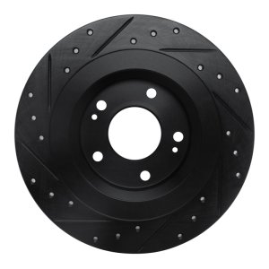 Mitsubishi Outlander PHEV Brake Rotor (1) - Rear Right - DFC - Drilled & Slotted - Black - `13-`25