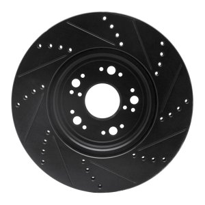 Lexus LS400 Brake Rotor (1) - Front Left - DFC - Drilled & Slotted - Black - `95-`00