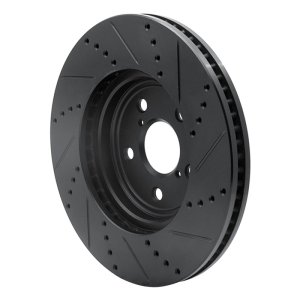 Lexus LS430 Brake Rotor (1) - Front Left - DFC - Drilled & Slotted - Black - `01-`06