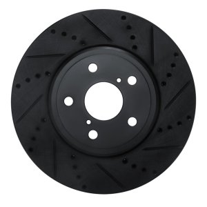 Lexus LS430 Brake Rotor (1) - Front Right - DFC - Drilled & Slotted - Black - `01-`06