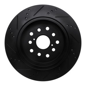 Lexus LS430 Brake Rotor (1) - Rear Right - DFC - Drilled & Slotted - Black - `01-`06