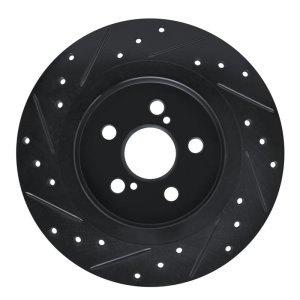 Lexus CT200H Brake Rotor (1) - Rear Right - DFC - Drilled & Slotted - Black - `11-`17