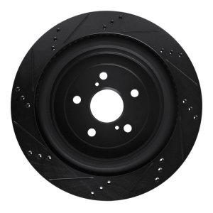 Lexus RX450h Brake Rotor (1) - Rear Right - DFC - Drilled & Slotted - Black - `16-`22