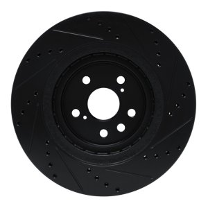 Lexus RX350h Brake Rotor (1) - Front Left - DFC - Drilled & Slotted - Black - `20-`25