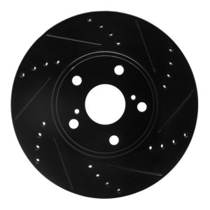 Lexus ES300 Brake Rotor (1) - Front Right - DFC - Drilled & Slotted - Black - `99-`07