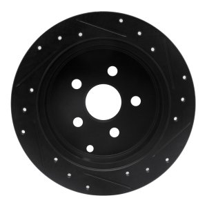 Pontiac Vibe Brake Rotor (1) - Rear Left - DFC - Drilled & Slotted - Black - `00-`10