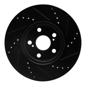 Pontiac Vibe Brake Rotor (1) - Front Left - DFC - Drilled & Slotted - Black - `08-`19