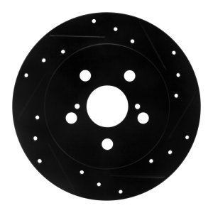 Lexus CT200H Brake Rotor (1) - Rear Right - DFC - Drilled & Slotted - Black - `09-`24