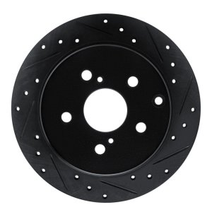 Toyota Prius V Brake Rotor (1) - Rear Right - DFC - Drilled & Slotted - Black - `12-`20