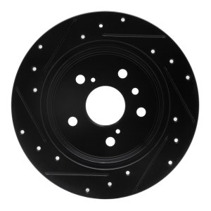 Lexus ES350 Brake Rotor (1) - Rear Right - DFC - Drilled & Slotted - Black - `12-`18