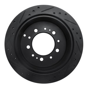 Lexus LX470 Brake Rotor (1) - Rear Right - DFC - Drilled & Slotted - Black - `98-`07