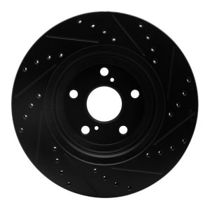 Lexus RX330 Brake Rotor (1) - Front Left - DFC - Drilled & Slotted - Black - `04-`09