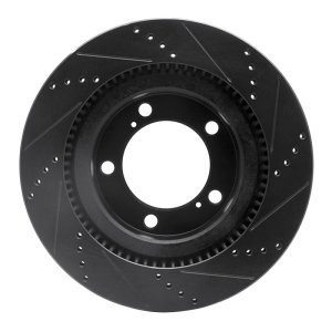 Lexus LX570 Brake Rotor (1) - Front Left - DFC - Drilled & Slotted - Black - `07-`22