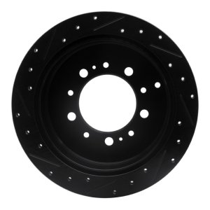 Lexus LX570 Brake Rotor (1) - Rear Right - DFC - Drilled & Slotted - Black - `07-`22