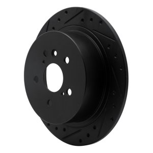 Toyota Highlander Brake Rotor (1) - Rear Left - DFC - Drilled & Slotted - Black - `08-`13