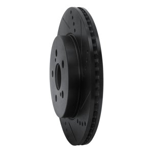 Toyota Corolla Brake Rotor (1) - Front Right - DFC - Drilled & Slotted - Black - `19-`25