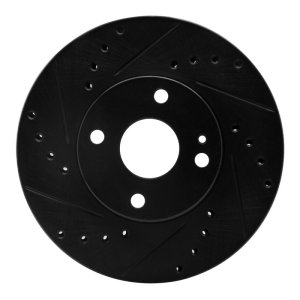 Mazda Miata Brake Rotor (1) - Front Left - DFC - Drilled & Slotted - Black - `94-`02