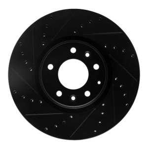 Mazda 6 Brake Rotor (1) - Front Left - DFC - Drilled & Slotted - Black - `06-`07