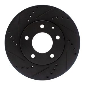 Mazda MPV Brake Rotor (1) - Front Left - DFC - Drilled & Slotted - Black - `95-`06