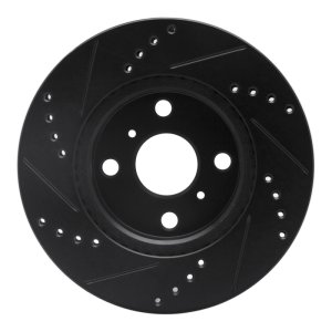 Scion iQ Brake Rotor (1) - Front Right - DFC - Drilled & Slotted - Black - `12-`15