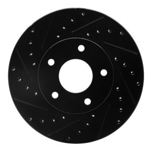 Nissan X-Trail Brake Rotor (1) - Front Left - DFC - Drilled and Slotted - Black - `02-`07