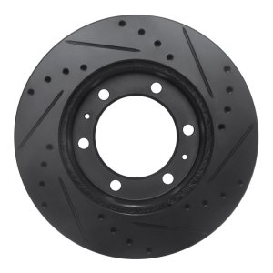 Toyota Hilux Brake Rotor (1) - Front Left - DFC - Drilled & Slotted - Black - `09-`15