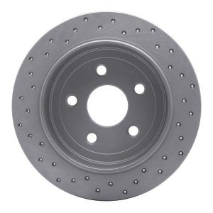 Jeep Wrangler Brake Rotor (1) - Rear Right - DFC - Drilled Geoperformance - `07-`18