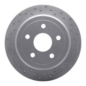 Jeep Wrangler Brake Rotor (1) - Rear Right - DFC - Drilled Geoperformance - `07-`18