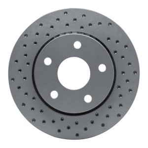Jeep Wrangler Brake Rotor (1) - Front Left - DFC - Drilled Geoperformance - `07-`18