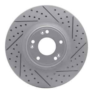 Hyundai Genesis Sedan Brake Rotor (1) - Front Right - DFC - Drilled & Slotted Geoperformance - `09-`14