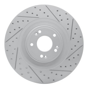 Genesis G80 Brake Rotor (1) - Front Right - DFC - Drilled & Slotted Geoperformance - `12-`17