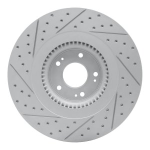 Genesis G80 Brake Rotor (1) - Front Right - DFC - Drilled & Slotted Geoperformance - `12-`17