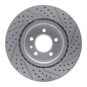 Land Rover LR3 Brake Rotor (1) - Front Right - DFC - Drilled & Slotted Geoperformance - `05-`09
