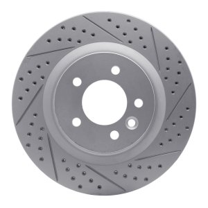 Land Rover LR3 Brake Rotor (1) - Front Right - DFC - Drilled & Slotted Geoperformance - `05-`09