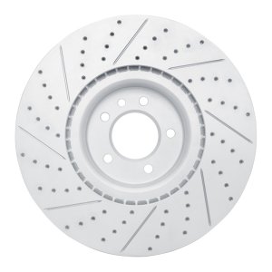 Land Rover Defender 90 Brake Rotor (1) - Front Right - DFC - Drilled & Slotted Geoperformance - `18-`25