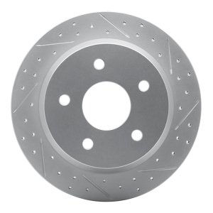 Jeep Grand Cherokee Brake Rotor (1) - Rear Right - DFC - Drilled & Slotted Geoperformance - `99-`04