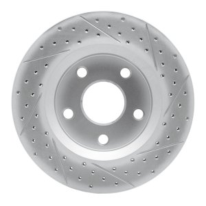 Jeep Wrangler Brake Rotor (1) - Front Left - DFC - Drilled & Slotted Geoperformance Rotor - `07-`18