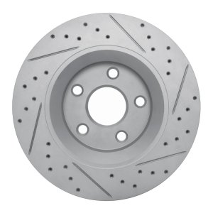 Jeep Wrangler Brake Rotor (1) - Front Left - DFC - Drilled & Slotted Geoperformance - `12-`18