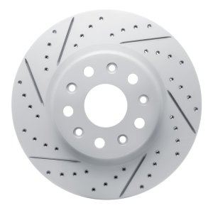 Jeep Wrangler Brake Rotor (1) - Front Left - DFC - Drilled & Slotted Geoperformance - `18-`25 Jeep Wrangler Brake Rotor (1) - Front Left - DFC - Drilled & Slotted Geoperformance - `18-`25