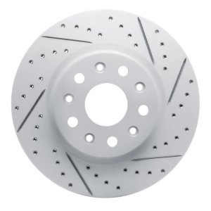Jeep Wrangler Brake Rotor (1) - Front Right - DFC - Drilled & Slotted Geoperformance - `18-`25 Jeep Wrangler Brake Rotor (1) - Front Right - DFC - Drilled & Slotted Geoperformance - `18-`25