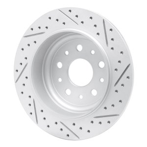 Jeep Wrangler Brake Rotor (1) - Rear Left - DFC - Geoperformance Drilled & Slotted - `18-`25