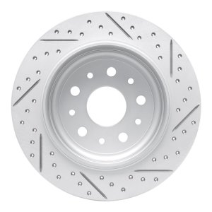 Jeep Wrangler Brake Rotor (1) - Rear Left - DFC - Geoperformance Drilled & Slotted - `18-`25