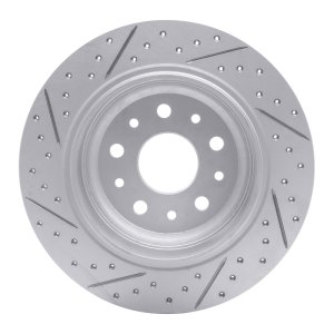 Jeep Wrangler Brake Rotor (1) - Rear Right - DFC - Geoperformance + Drilled and Slotted - `18-`25