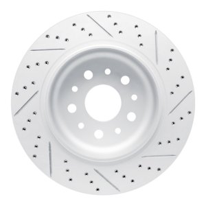 Jeep Wrangler Brake Rotor (1) - Rear Left - DFC - Drilled & Slotted Geoperformance - `20-`25