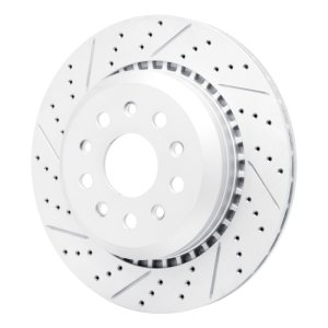 Jeep Wrangler Brake Rotor (1) - Rear Left - DFC - Drilled & Slotted Geoperformance - `20-`25