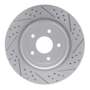 Chevrolet Corvette Brake Rotor (1) - Rear Right - DFC - Drilled & Slotted Geoperformance Rotor - `06-`13