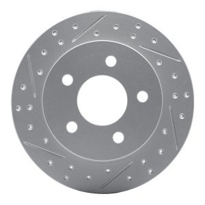 Ford Mustang Brake Rotor (1) - Rear Left - DFC - Geoperformance Drilled & Slotted - `94-`04